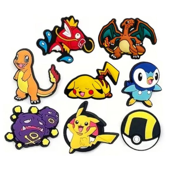 *NEW - 8-pcs* Pokemon Pikachu Video Game Shoe Charms for Your Crocs (Asst. D) - Picture 1 of 7